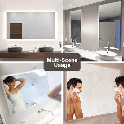 Apmir LED Bathroom Mirror Rectangular Frameless Super Bright Backlited LED Wall Bathroom Vanity Mirror 32x24 inch