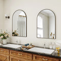 SEETHRUGLIMMER 24"x16" Arched Bathroom Mirror Vanity Mirror Wall Mounted, Black