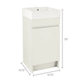 Mainstays 17.75" Bathroom Vanity Cabinet with Cultured Marble Sink, Daisy White