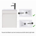 Walsport 16" Wall-Mount Bathroom Vanity Cabinet with Sink,Basin,Faucet,Wall Mounted Cabinet Set Design Bathroom Vanity for Small Space,Ivory white