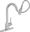 Moen Adler Spot Resist Stainless Single Hole One-Handle Pull Down Kitchen Faucet, 87233SRS