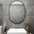 CONGUILIAO Oval Black Bathroom Mirror 20"x30" Oval Bathroom Vanity Mirrors Wall Mirror for Bathroom Metal Frame 30 inch mirror