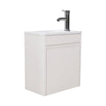 Walsport 16" Wall-Mount Bathroom Vanity Cabinet with Sink,Basin,Faucet,Wall Mounted Cabinet Set Design Bathroom Vanity for Small Space,Ivory white