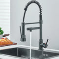 Senlesen Matte Black Kitchen Faucet Sink Single Handle Pull Down Sprayer Swivel Tap