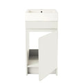 Mainstays 17.75" Bathroom Vanity Cabinet with Cultured Marble Sink, Daisy White