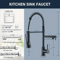 Senlesen Matte Black Kitchen Faucet Sink Single Handle Pull Down Sprayer Swivel Tap