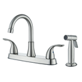 CES Commercial Kitchen Faucet Pull Out Side Spray 2 Handle Swivel Sink Mixer Faucet Brushed Nickel