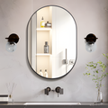 CONGUILIAO Oval Black Bathroom Mirror 20"x30" Oval Bathroom Vanity Mirrors Wall Mirror for Bathroom Metal Frame 30 inch mirror