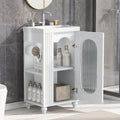 MIDODO 20" Small Bathroom Vanity with Sink, Modern Wood Bathroom Cabinet with Paper Holder and Glass Door