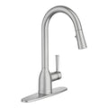 Moen Adler Spot Resist Stainless Single Hole One-Handle Pull Down Kitchen Faucet, 87233SRS