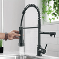 Senlesen Matte Black Kitchen Faucet Sink Single Handle Pull Down Sprayer Swivel Tap