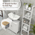 HOMCOM 24” Pedestal Sink Bathroom Vanity Cabinet - White