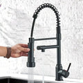 Senlesen Matte Black Kitchen Faucet Sink Single Handle Pull Down Sprayer Swivel Tap