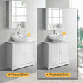 Ktaxon Bathroom Vanity Under Sink Pedestal with 2 Doors, Basin Cabinet with Adjustable Shelf, White