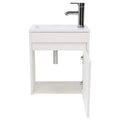 Walsport 16" Wall-Mount Bathroom Vanity Cabinet with Sink,Basin,Faucet,Wall Mounted Cabinet Set Design Bathroom Vanity for Small Space,Ivory white