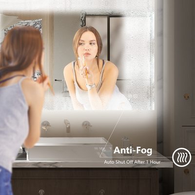 Apmir LED Bathroom Mirror Rectangular Frameless Super Bright Backlited LED Wall Bathroom Vanity Mirror 32x24 inch